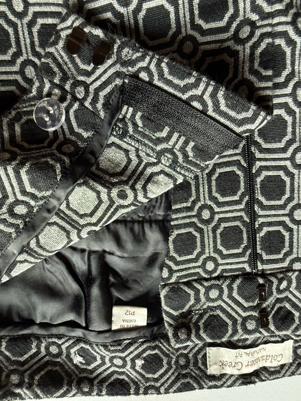 Coldwater Creek Geometric Boho Pants - Black & Cream 12P - Picture 8 of 11